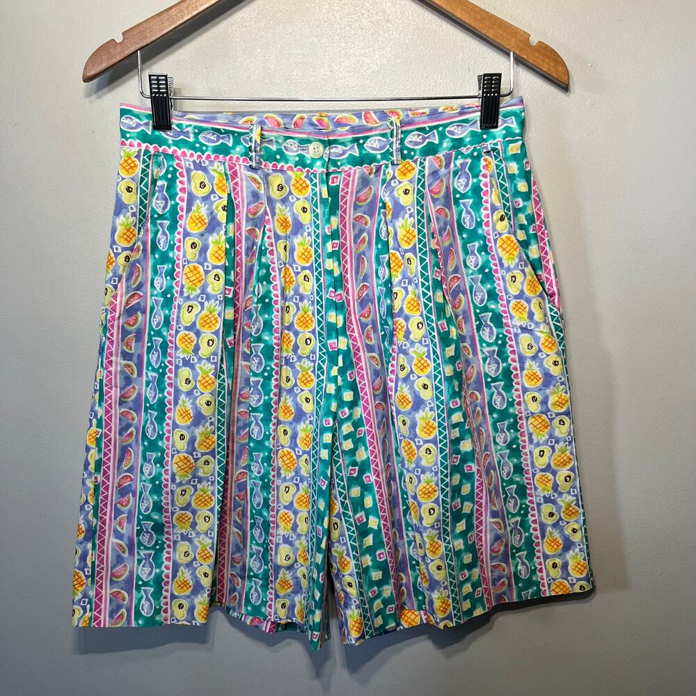 Bushwacker USA VTG Shorts Colorful Retro Novelty Print Hi Rise Mom Spring 10